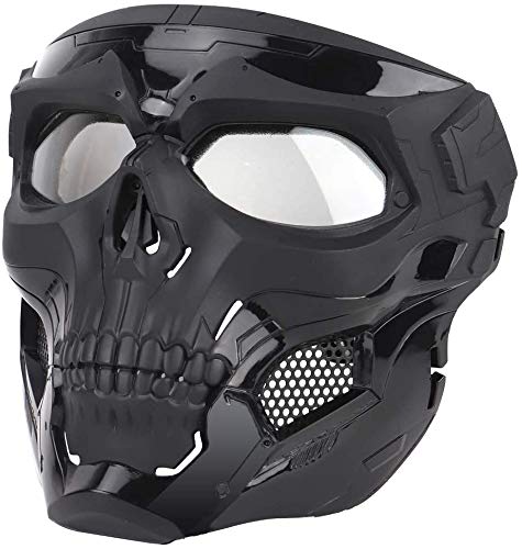 NC Paintball Taktischer Helm Kopf Verstellbarer Schädel Vollgesichtsmaske, Luftgewehr Militärische Halloween Party Maske von N\C