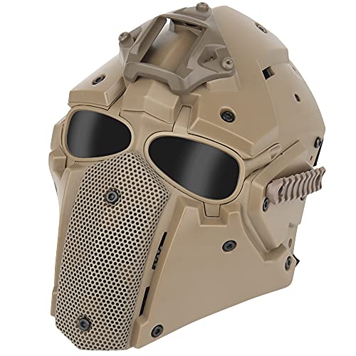 Neueste Helm Airsoft Gesichtsmaske, Hood Paintball Schutzbrille/Maske Schutz Vollgesichtsmaske Mit Seitenschienen Und NVG Halterung von N\C
