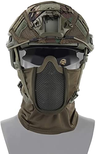 Taktischer Air Gun Paintball Fast Helm Mit Helmüberzug, Faltbarem Design Ninja Style Balaclava Mesh Maske Und taktischer Schutzbrille von N\C