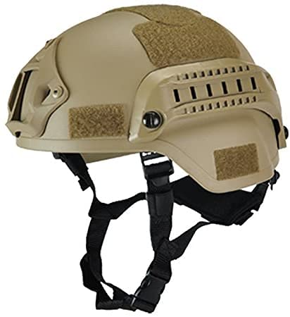 Taktischer Air Gun Paintball Fast Helm Mit NVG-Halterung Und Seitenschienen, Verstellbarem Schultergurt, Einheitsgröße Für Alle von N\C