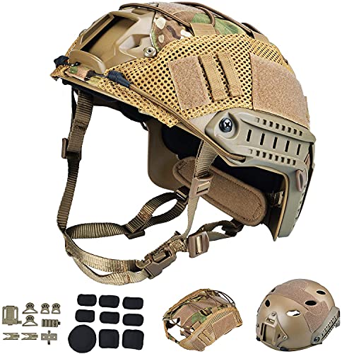 Taktischer Air Gun Paintball PJ Fast Helm Mit Helmüberzug, Mit Seitenschienen Und NVG-Halterung, Verwendet Für Outdoor-Sport-Jagd- Und Schießschutzausrüstung von N\C