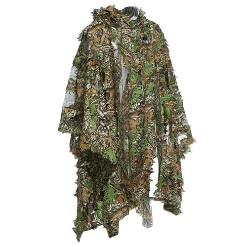 NP 3D Jagd Camouflage Ghillie mit Kappe Anzug Kleidung Dschungelumhang Poncho Camo bionisches Blatt Umhang für Jagd Fotografie von N\P