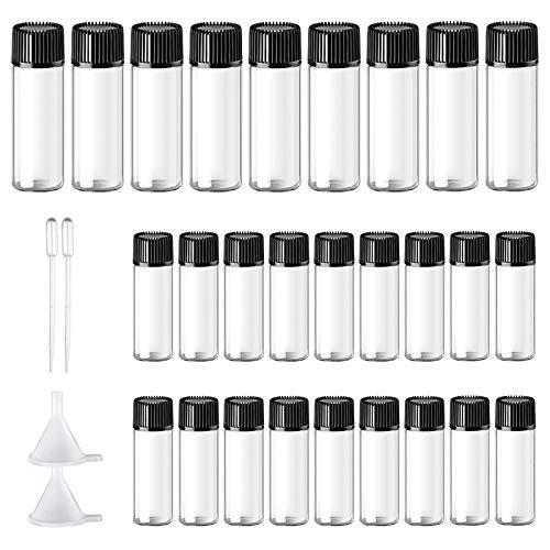 24 Stück 5 ml kleine Probenfläschchen aus transparentem Glas für ätherische Öle, kleine transparente Mini-Glasflaschen, leere Probenbehälter mit Schraubverschluss von N / A