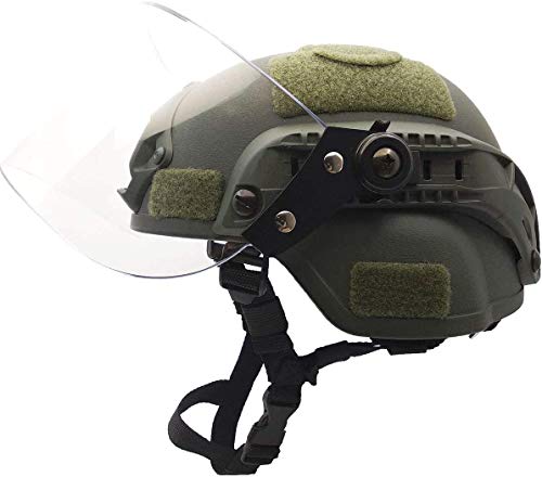 N / A Airsoft Tactical Schutzhelm, Mich 2000 Action Version Taktischer Helm mit NVG-Halterung und vandalensicherer Visiermaske für Airsoft Paintball CS-Spiele im Freien von N / A
