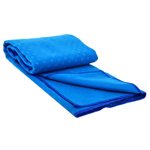 N / A Handtuch für Yogamatte Rutschfester Sportmatte mit Tasche Yogamattenauflage für Sportliche Fitnessübungen Zuhause - Blau, 183 * 63cm von N / A