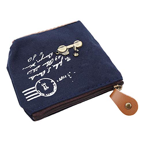 N-K Frauen Canvas Mini Card Hold Geldbörse mit Zip Clutch Handtasche, blau Robust und kostengünstig Nettes Design von N-K