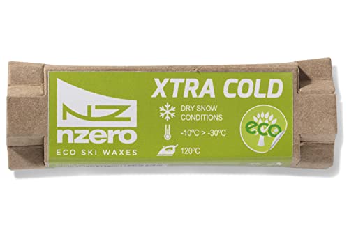 NZEROWAX – Organischer Extrakalt-Wachsriegel - Extremkaltgrün, 50g | Pflanzliches ECO Wachs für trockenen Schnee, 10ºC/-30ºC für Ski von N-ZERO