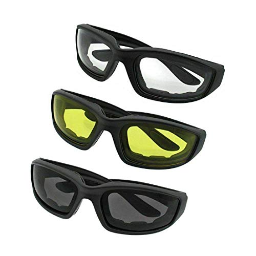 N&F 3 Paar Kit Männer Frauen Motorradbrille gelbe Gläser Bikerbrille Sonnenbrillen von N&F