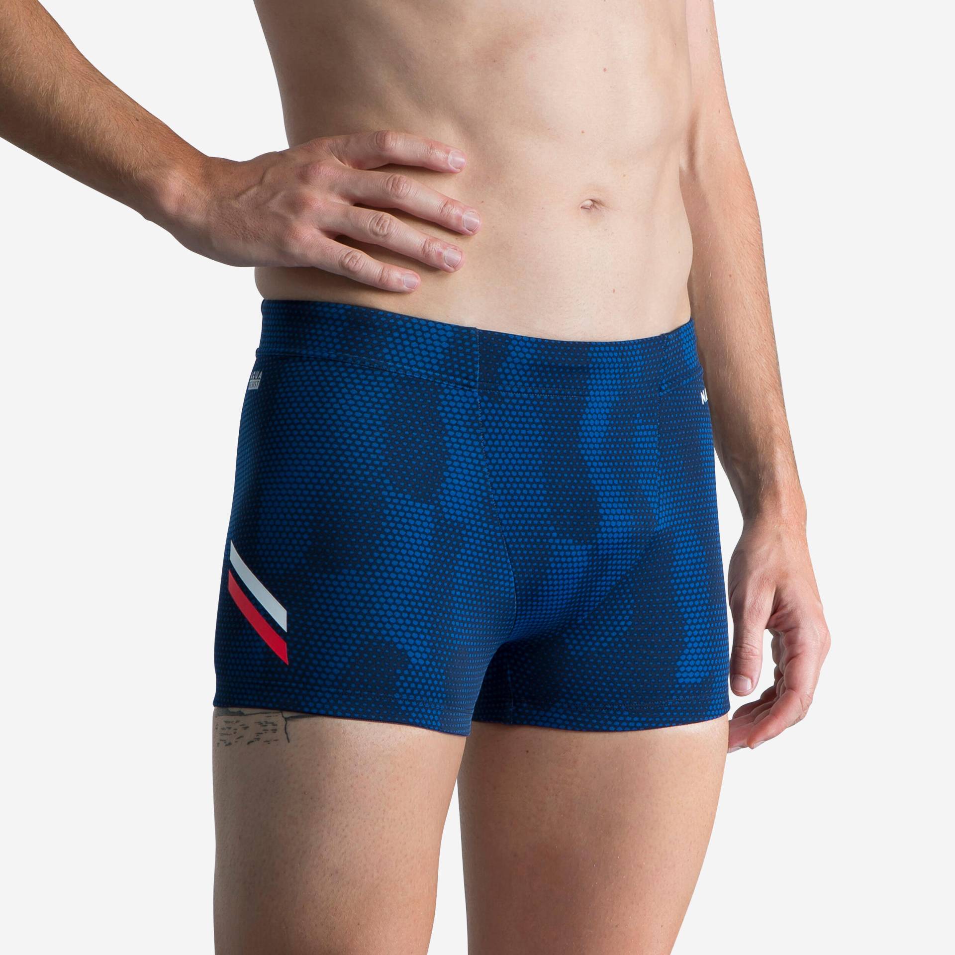 Badehose Boxer Herren - Fiti blau/weiß von NABAIJI