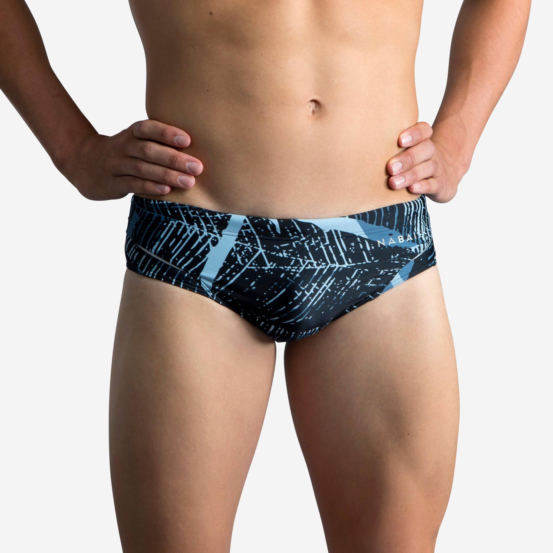 Badehose Slip 900 Herren Print Koli grau von NABAIJI