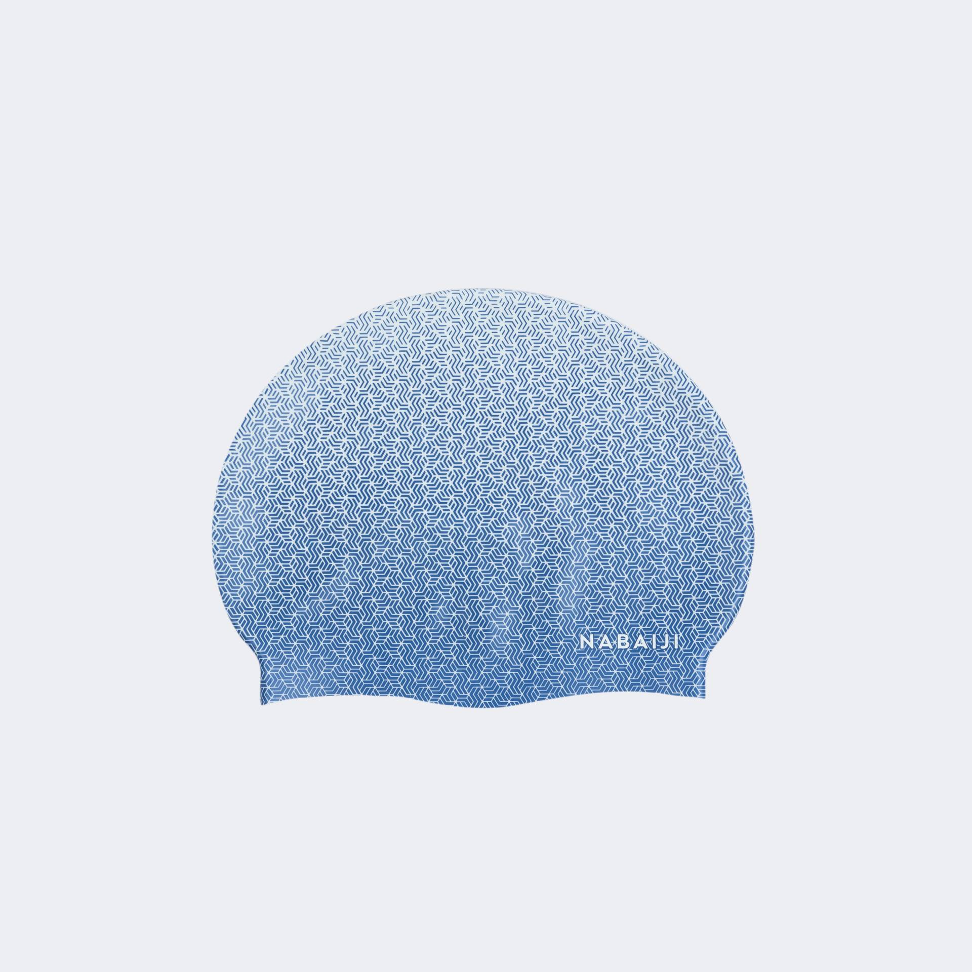 Badekappe Silikon Einheitsgröße - Geo weiss/blau von NABAIJI