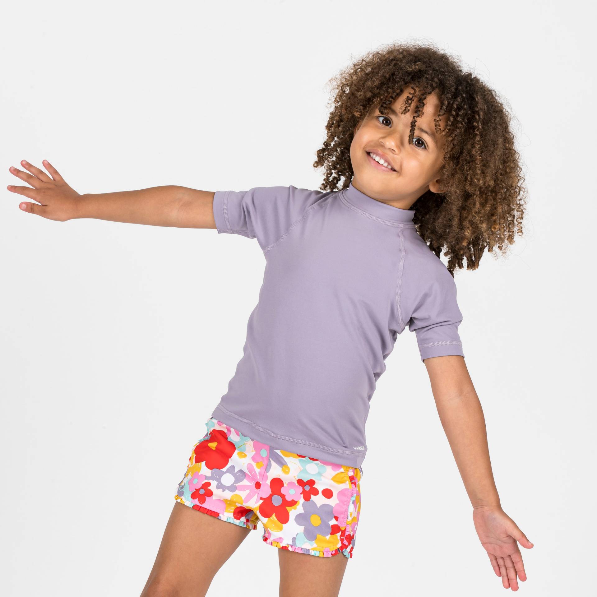 Schwimmshorts Baby/Kinder - Print Blumen rot von NABAIJI