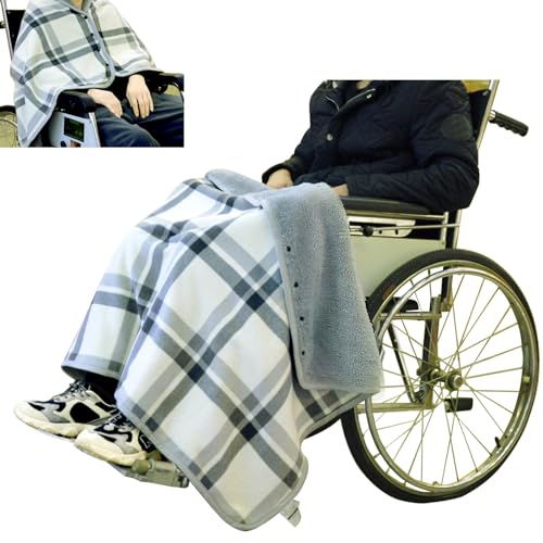 NACHEN Rollstuhl Decke Für Beine Älterer Menschen, Rollstuhl Schal Rollstuhldecke Beindecke Beine Decke Für Erwachsene, Flanell Futter Rollstuhl Poncho Knie Bein Decke, Decke Für Rollstuhlfahrer von NACHEN