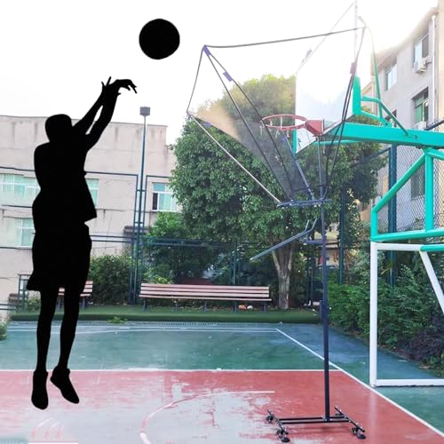 Bodenstehender Basketballkorb-Returner mit Sockel und Rädern, beweglicher Basketball-Schieß-Rebounder aus Eisen, robuste Basketball-Trainingsausrüstung von NADYE