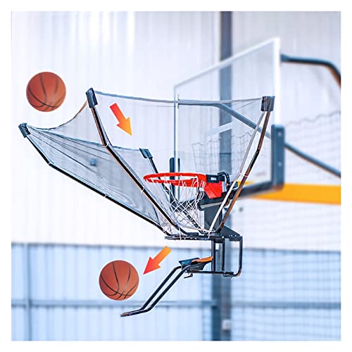 Hängendes Basketball-Rücklaufnetz-System, Aluminiumlegierung, tragbarer Schusstrainer-Rebounder-Aufsatz, für Ballplatz/Hinterhof/im Freien, mit rotierender Rücklaufrutsche von NADYE