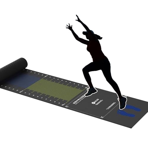 Mit Teppich ausgelegtes Weitsprung-Messpad, Sprungübungs-Trainergerät, schwarze Springseil-Trainingsmatte, rutschfeste Weitsprung-Testdecke (Adult ) von NADYE