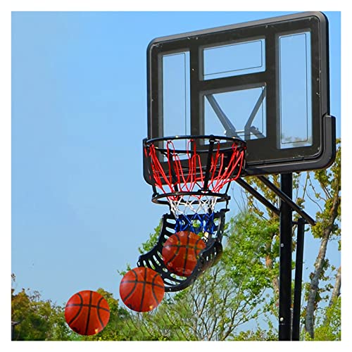 Schwarzer hängender Basketball-Rebounder-Aufsatz, tragbares Schießhilfe-Rückgabesystem für drinnen und draußen – unterstützt 360°-Drehung von NADYE