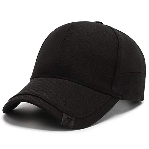 Herren Kappe Hut Hochwertige Solide Baseballmützen Für Männer Outdoor Cotton Cap Herren Trucker Hats-Black_Adjustable von NAJSEWPZF