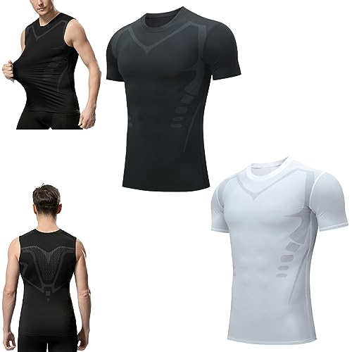 2 Stück Ionic Shaping Weste, Herren Sport Ion Body Shaping Weste, Herren Ionic Shaping Kompressions-Tanktop (Medium,D) von NAKEAH