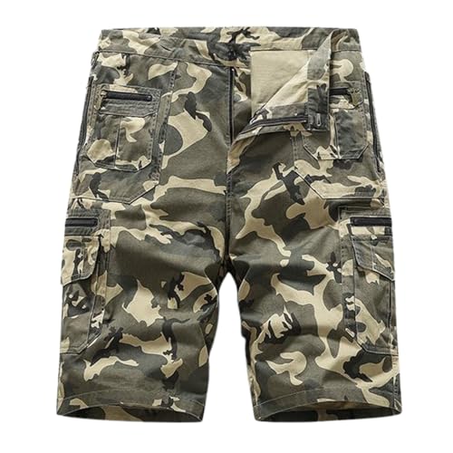 Herren-Outdoor-Sport-Fitness-Multifunktions-Shorts, multifunktionale Taktische Shorts (Large,Camouflage) von NAKEAH