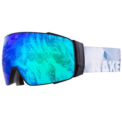 NAKED Optics® Skibrille Snowboard Brille für Damen und Herren - Verspiegelt mit Magnet-Wechselsystem – Ski Goggles for Men and Women (Snow, ohne Schlechtwetterglas) von NAKED Optics