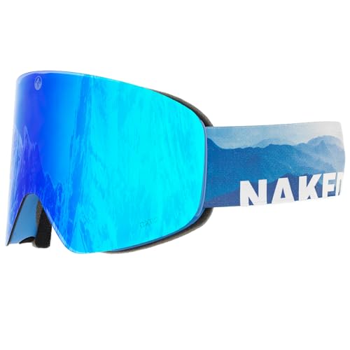 NAKED Optics® Skibrille Snowboard Brille für Damen und Herren - Verspiegelt mit Magnet-Wechselsystem – Ski Goggles for Men and Women (Misty, ohne Schlechtwetterglas) von NAKED Optics