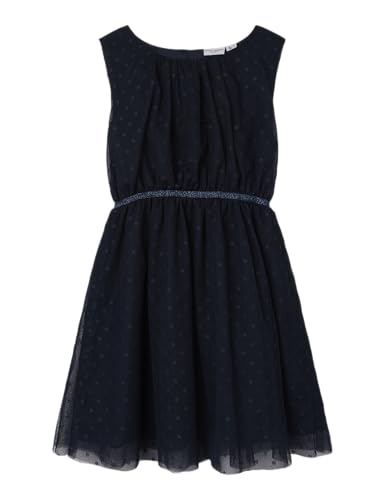 NAME IT Mädchen Nkfvaboss Spencer Noos Kleid, Dark Sapphire/Detail:w. Tone in Tone Lurex, 116 von NAME IT