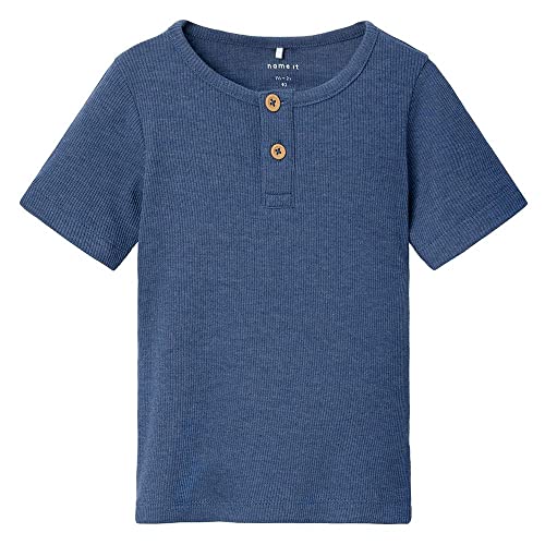 NAME IT Baby - Jungen Nmmkab Ss Top Noos, Bijou Blue/Detail:melange, 80 von NAME IT