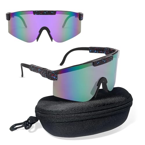 Schnelle Brille Rave,Sonnenbrille Herren Damen Sportbrille Polarisiert Fahrradbrille, Rave Brille Radsportbrille UV400 Schutzbrille mit Brillenetui für Outdooraktivitäten Wie Radfahren Laufen Glof Ski von NAMIS