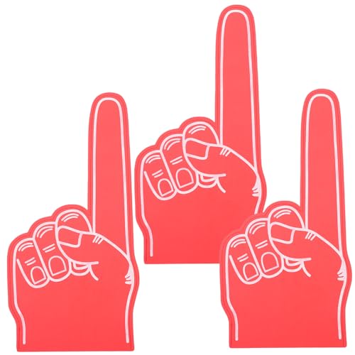 NAMOARLY 3 Stück Schaumstoff Finger Für Sportveranstaltungen Cheer Requisiten Schaumstoffe Finger Requisiten Cheerleading Hand Party Zubehör Cheerleading Schäume Finger Schaumstoffe von NAMOARLY
