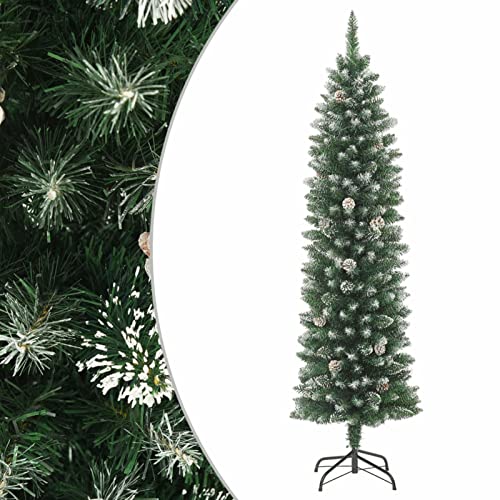 NAMUlA Schlanker Weihnachtsbaum, künstlicher traditioneller Weihnachtsbaum, schmaler Weihnachtsbaum mit Ständer, für drinnen und draußen, Weihnachtsdekoration, 150 cm, PVC Fashionable von NAMUlA
