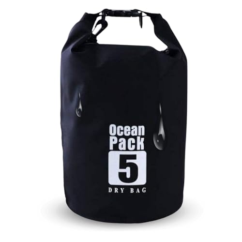 NARAMAKI Wasserdichte Tasche für Meer & Pool, 5 l, Schwarz , Wasserdichte Tasche mit Kordelzug (ohne Schultergurt) von NARAMAKI