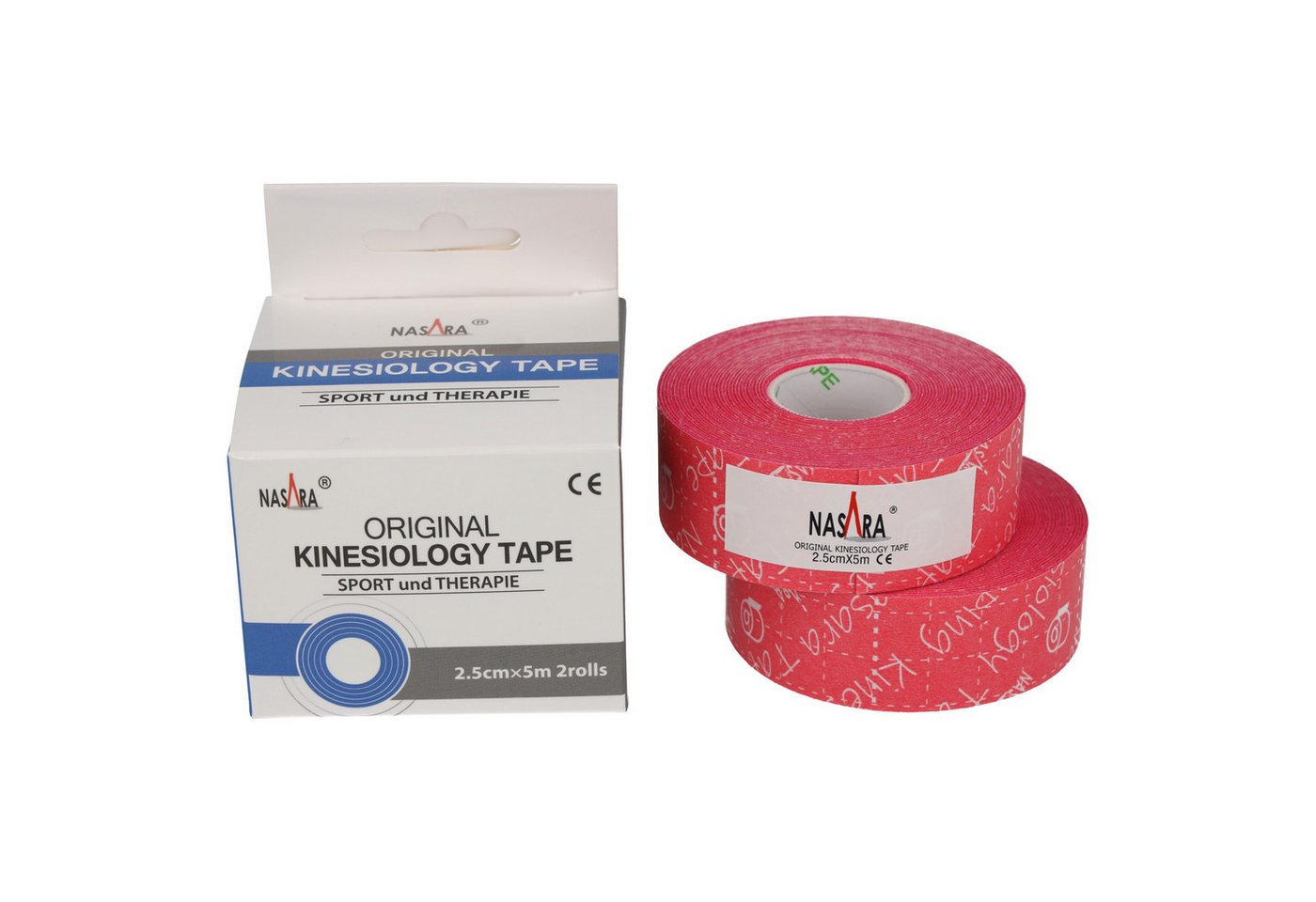 NASARA Kinesiologie-Tape 2,5cm x 5m - 2 Rollen in 9 Farben von NASARA
