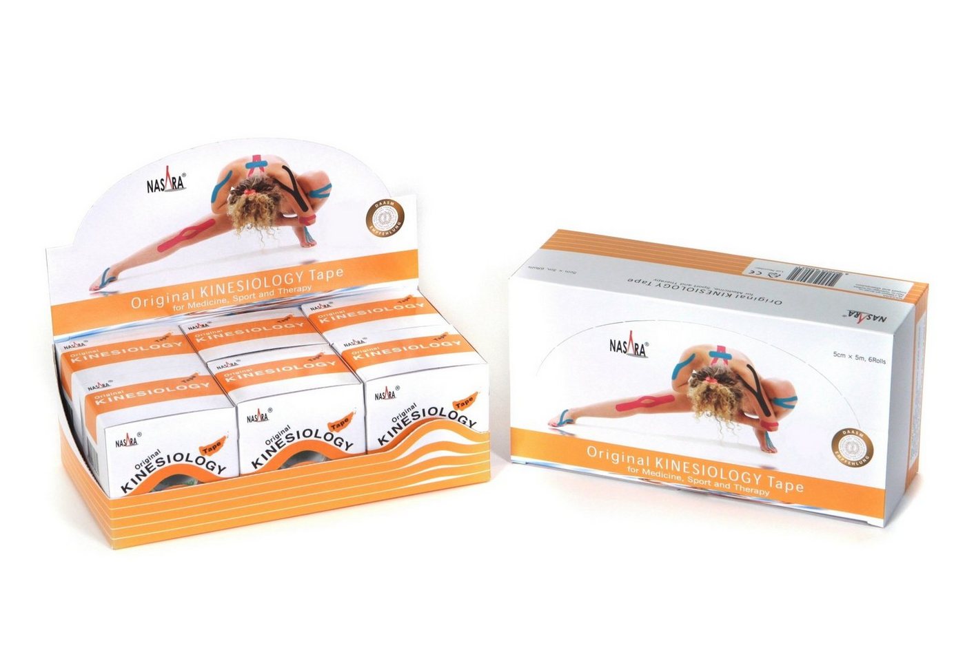 NASARA Kinesiologie-Tape 6er Displaybox in 12 Farben von NASARA