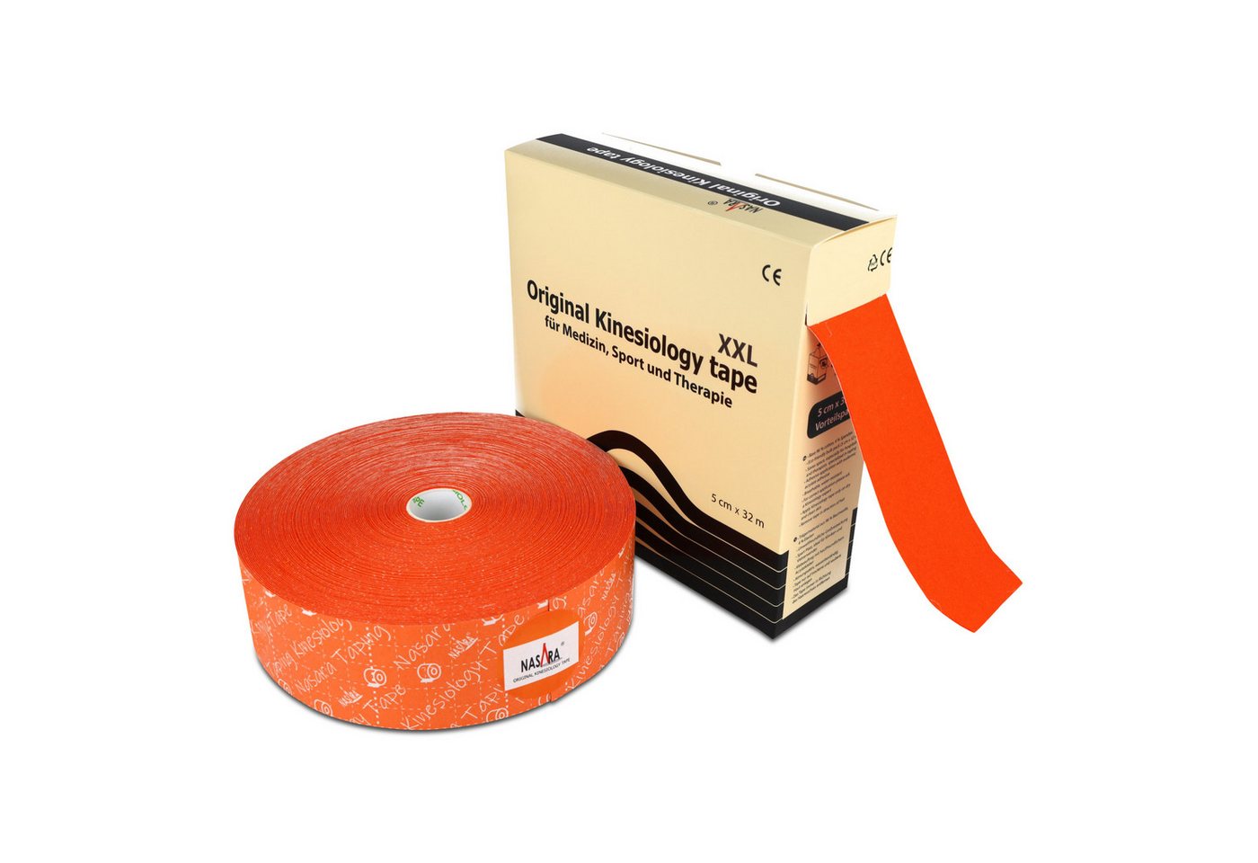 NASARA Kinesiologie-Tape NASARA Kinesiologie Tape 5cm x 32m - orange von NASARA