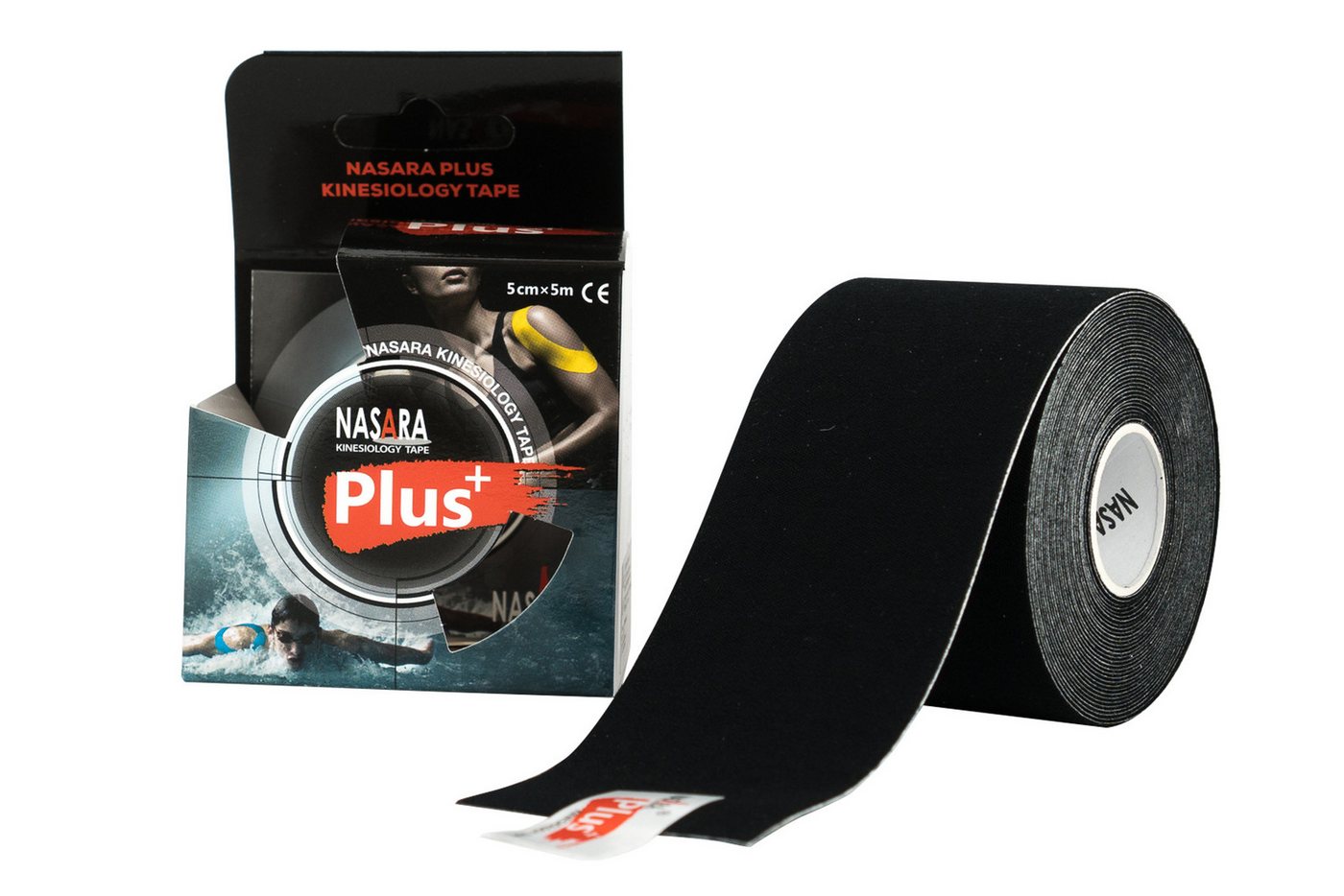 NASARA Kinesiologie-Tape Plus Tape 5cm x 5m in 4 Farben, ideal für Sportler von NASARA