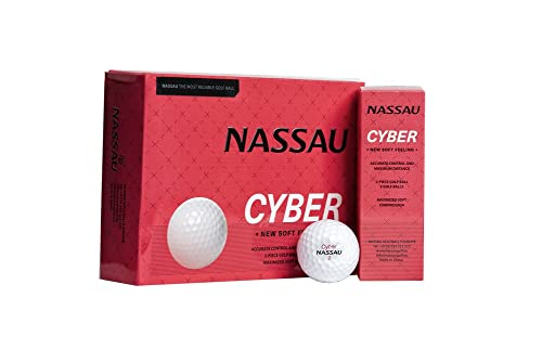 Nassau Cyber Golfbälle | 12 Stück | Weiß | Maximum Distance | 2-Piece von NASSAU