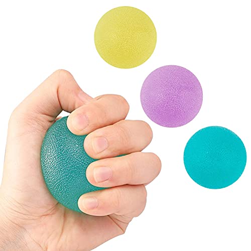 NATEE 3 Stück Hand Therapie Bälle, Eiförmige Griffbälle Handtrainer, Antistressball, Handtrainer und Fingertrainer mit Unterschiedlichen Härtegraden von NATEE