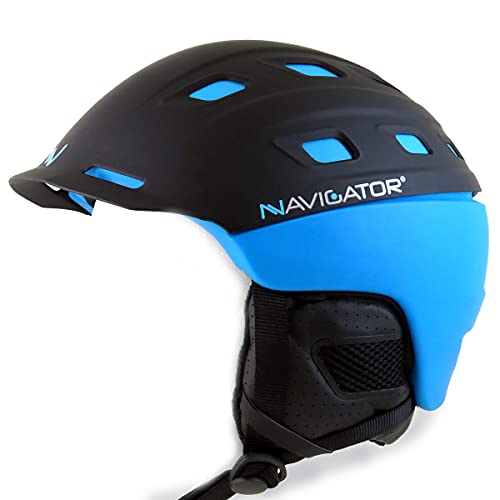 NAVIGATOR Parrot Ski-Helm & Snowboardhelm mit TÜV, Dank innovativer Kombination aus ABS & Inmould Technologie hat Dieser Helm weniger Gewicht bei gleicher Sicherheit, BLAU, M-XL von NAVIGATOR