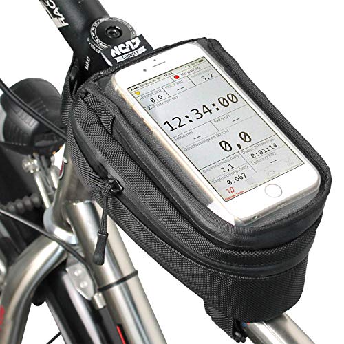 NC-17 Smartphonetasche Universal Oberrohrtasche für iPhone Samsung LG HTC Fahrrad Oberrohr, Schwarz, 19,0x10,3x10,0 cm von NC-17