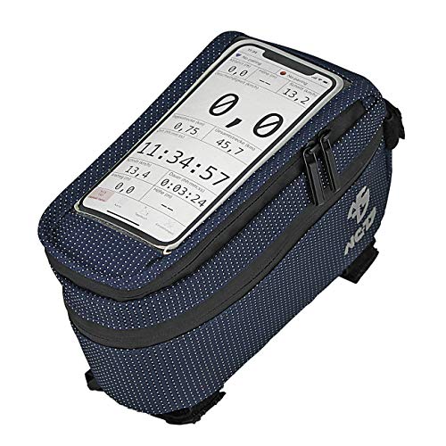 NC-17 Connect Smartphone XL Tasche für Oberrohr, Dot blau, Klettverschluss von NC-17