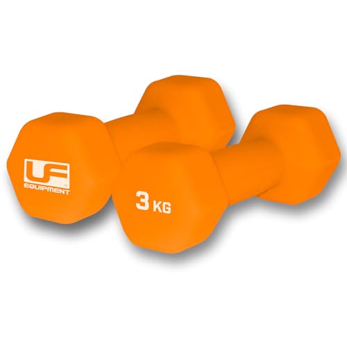 ND Sports Urban Fitness Hanteln mit Neoprenüberzug, sechseckig, 2 x 3 kg, Orange von ND Sports