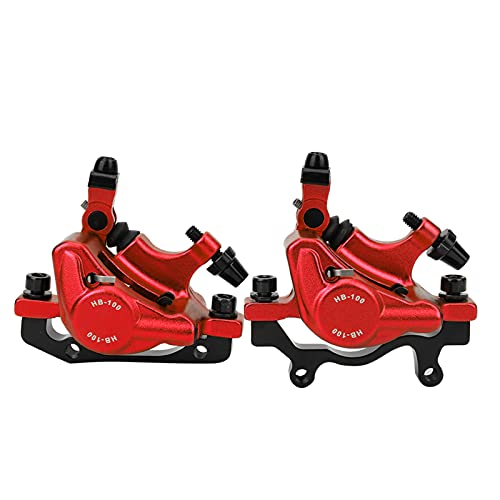 NDNCZDHC Hydraulische Fahrradbremsen HB-100 MTB-Fahrrad-Scheibenbremsen Vorne Und Hinten Bremssattel-Set Für Mountainbikes(Rot) von NDNCZDHC
