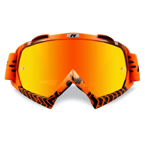NENKI Motocross Brille, Motorradbrille, ATV Dirt Bike Off Road MX-Fahrbrille, Skibrille für Damen und Herren, Crossbrille mit Anti-Fog/UV Schutz von NENKI