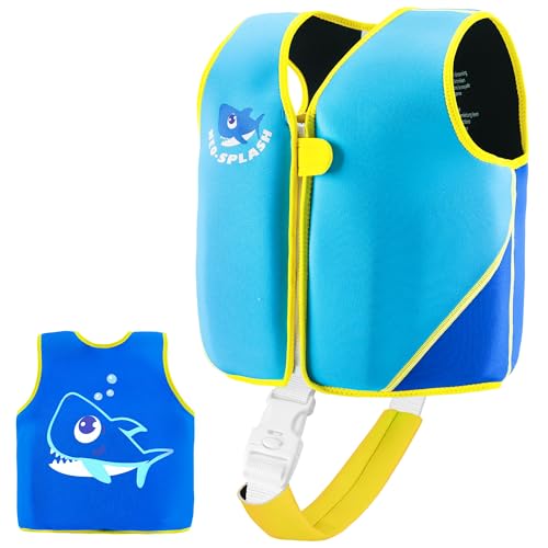 Kinder Mädchen Junge Schwimmlernweste, Schwimmhilfe Schwimmen Jacket für Kleinkinder mit Einstellbare Sicherheits Straps Alter 1-6 (220-Blue, 1-3) von NEO-SPLASH
