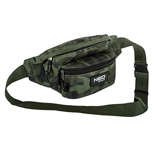 NEO Hüfttasche Tarnung Gürteltasche Beutel Hüfttasche CAMO für Handwerker in Camouflage-Optik | 100% Polyester, 1 Außentasche, 2 Innentaschen, mit Clipverschluss und robusten Reißverschlüssen von NEO TOOLS