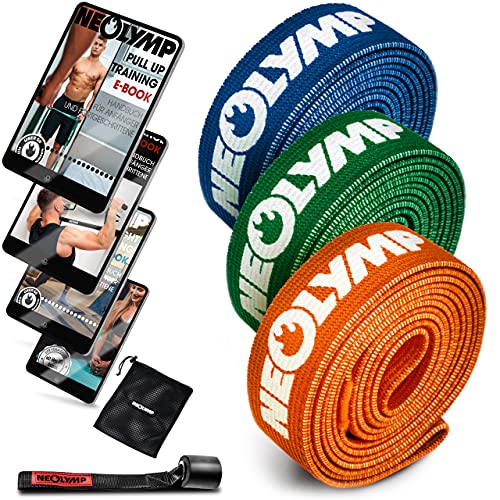 NEOLYMP Premium Fitnessbänder Set aus Baumwolle - waschbare Resistance Bands, Widerstandsbänder, Gymnastikband inkl. E-Book mit Fitnessbänder-Übungen von NEOLYMP