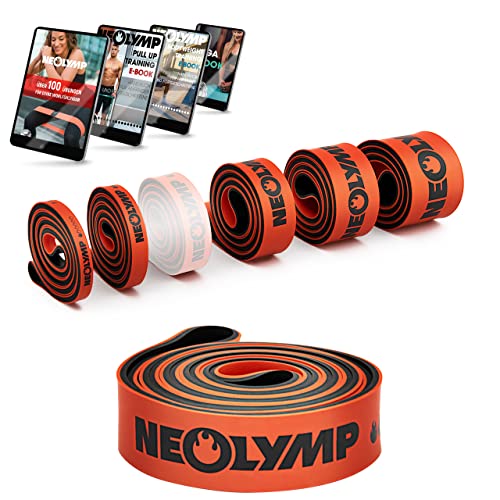 NEOLYMP Resistance Bands 3 Stufen (orange/schwarz) - Fitnessband oder Gymnastikband für Krafttraining, Widerstandsbänder aus Naturlatex für maximale Elastizität von NEOLYMP