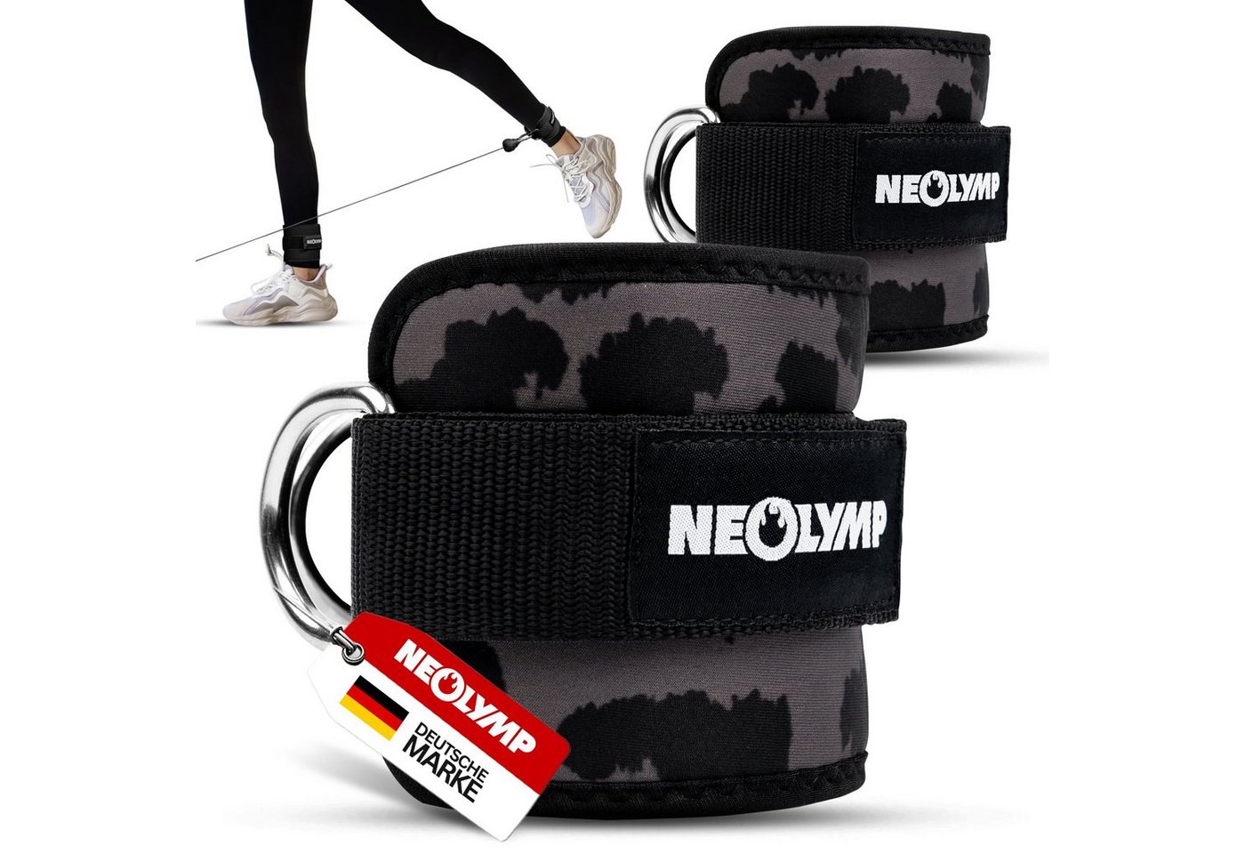 NEOLYMP Windsurf Fußschlaufe Fußschlaufen Kabelzug - Sicheres Workout - Kickbase Fußschlaufe, Extra starke Polsterung, Einheitsgröße, Flexibler Klettverschluss von NEOLYMP