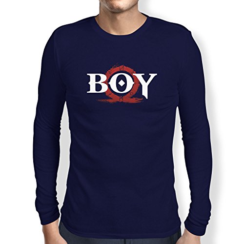 NERDO God Boy - Herren Langarm T-Shirt, Größe XXL, Navy von NERDO